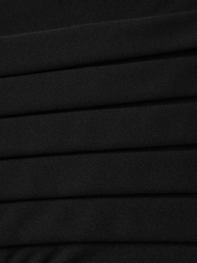 Crossover Pleated Bow-Tie Midi Dress