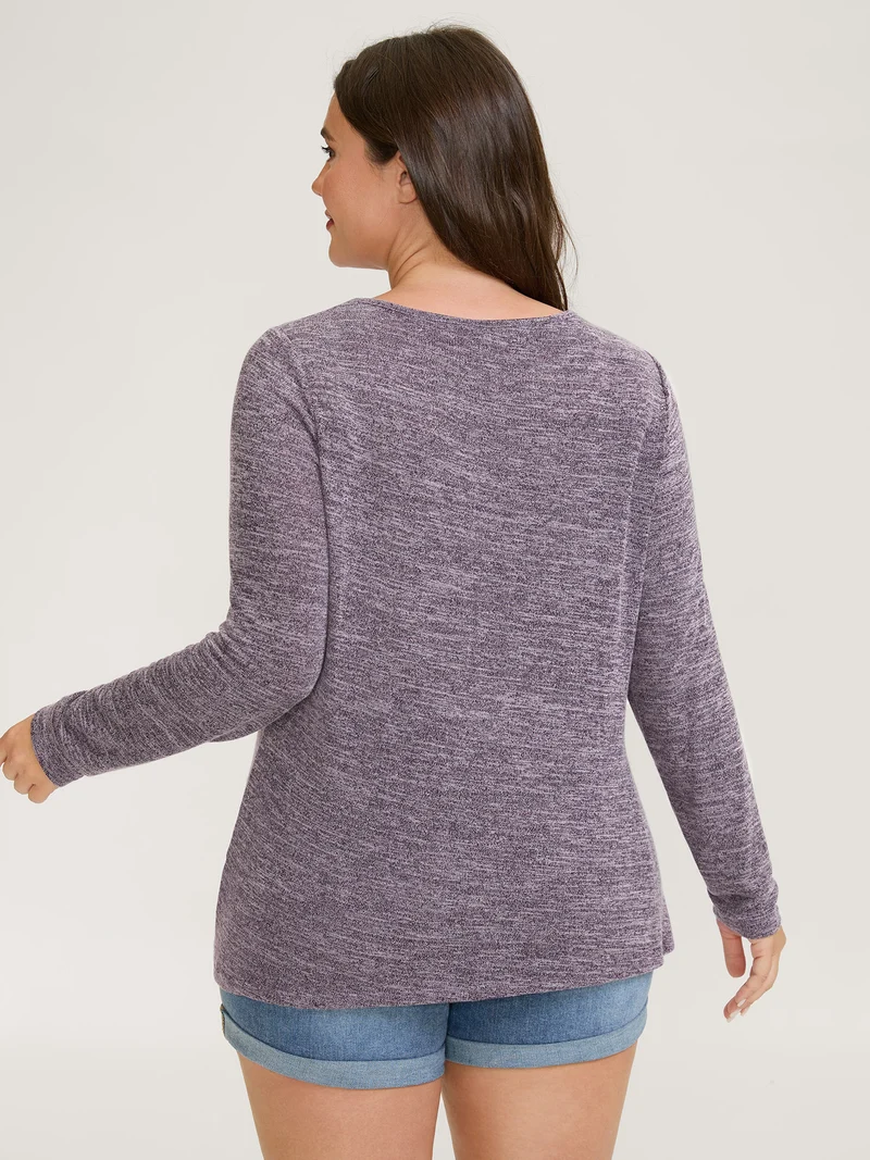 Heather Side Knot Full-Sleeve T-Shirt