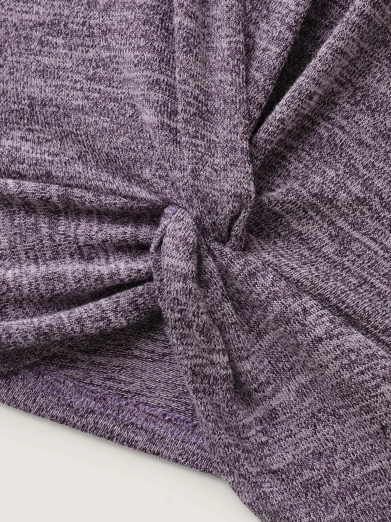 Heather Side Knot Full-Sleeve T-Shirt