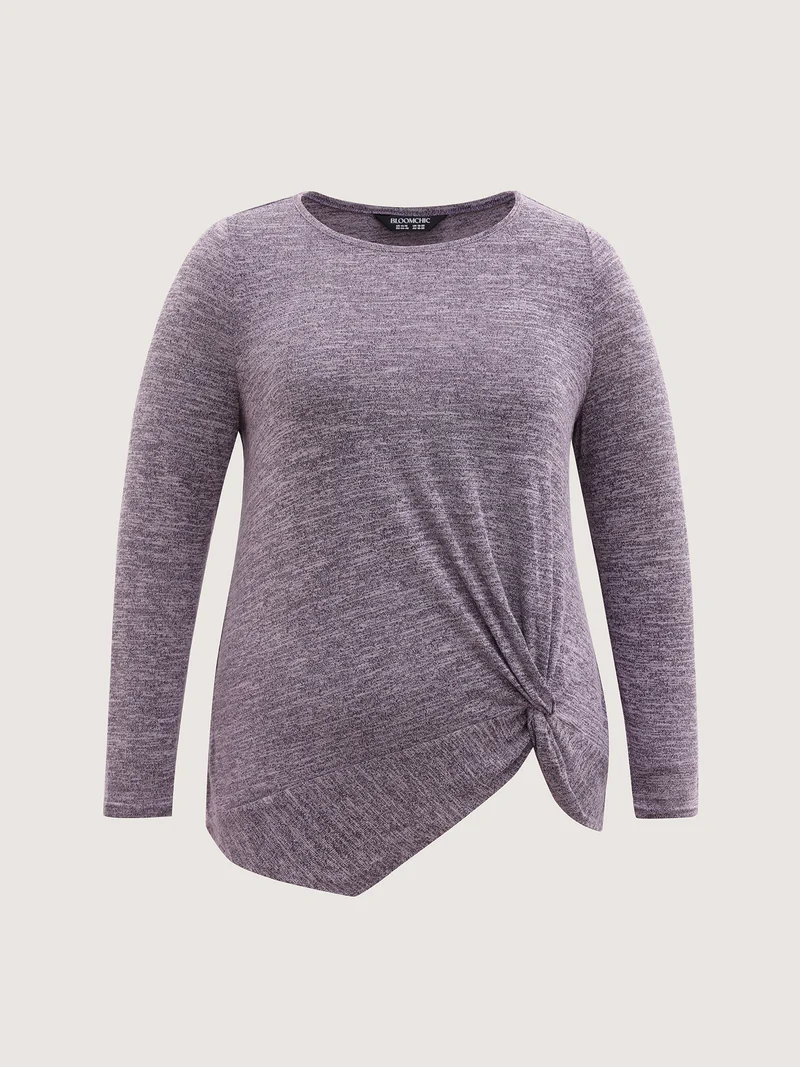 Heather Side Knot Full-Sleeve T-Shirt