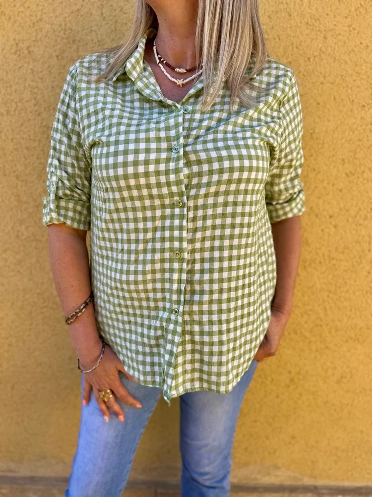 Chemise en Vichy Emilia vert olive