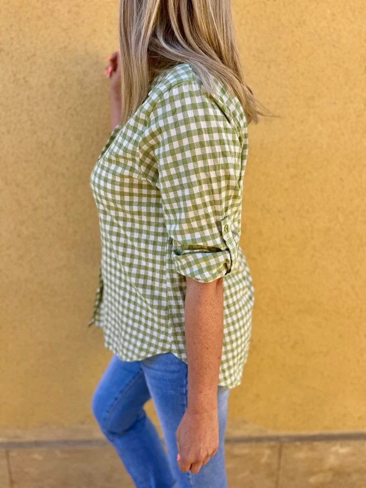 Chemise en Vichy Emilia vert olive
