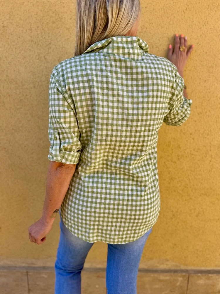 Chemise en Vichy Emilia vert olive