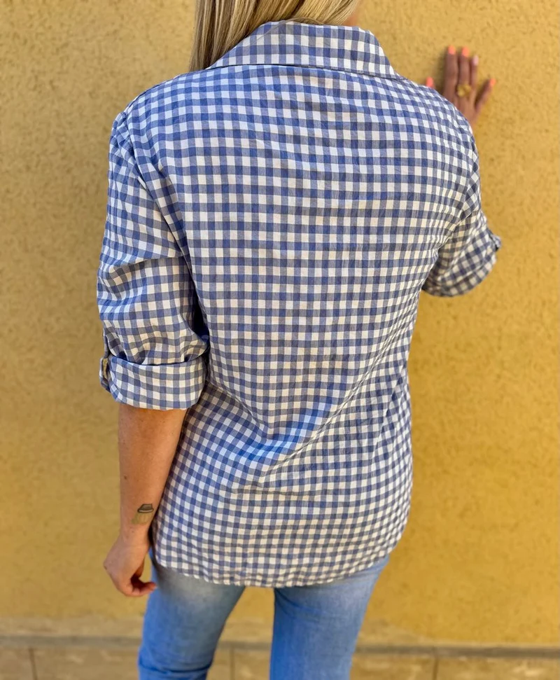 Chemise en Vichy Emilia bleu jean