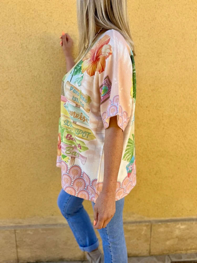 Teeshirt méga loose Edoardo flamant rose