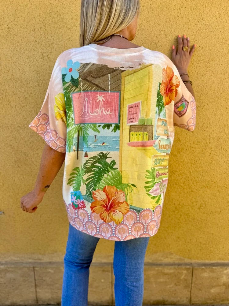 Teeshirt méga loose Edoardo flamant rose