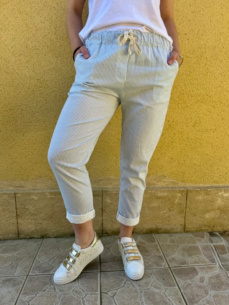 Jogg coton et lin Lino bleu ciel