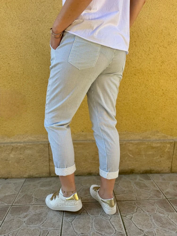 Jogg coton et lin Lino bleu ciel