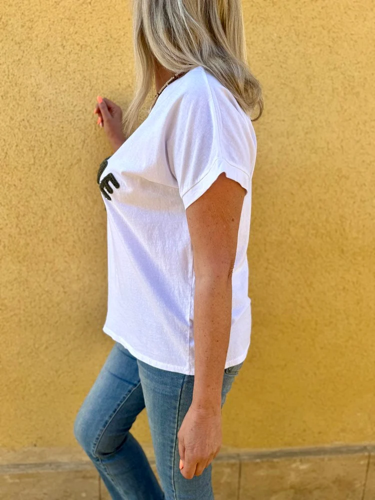 Teeshirt loose Bohème kaki