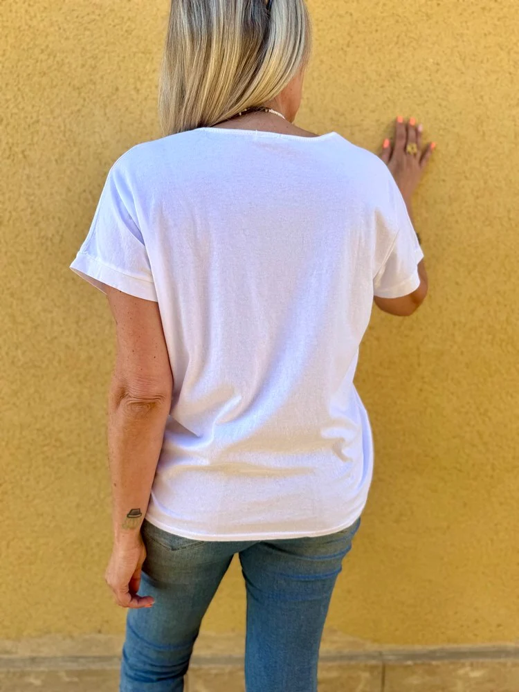 Teeshirt loose Bohème kaki