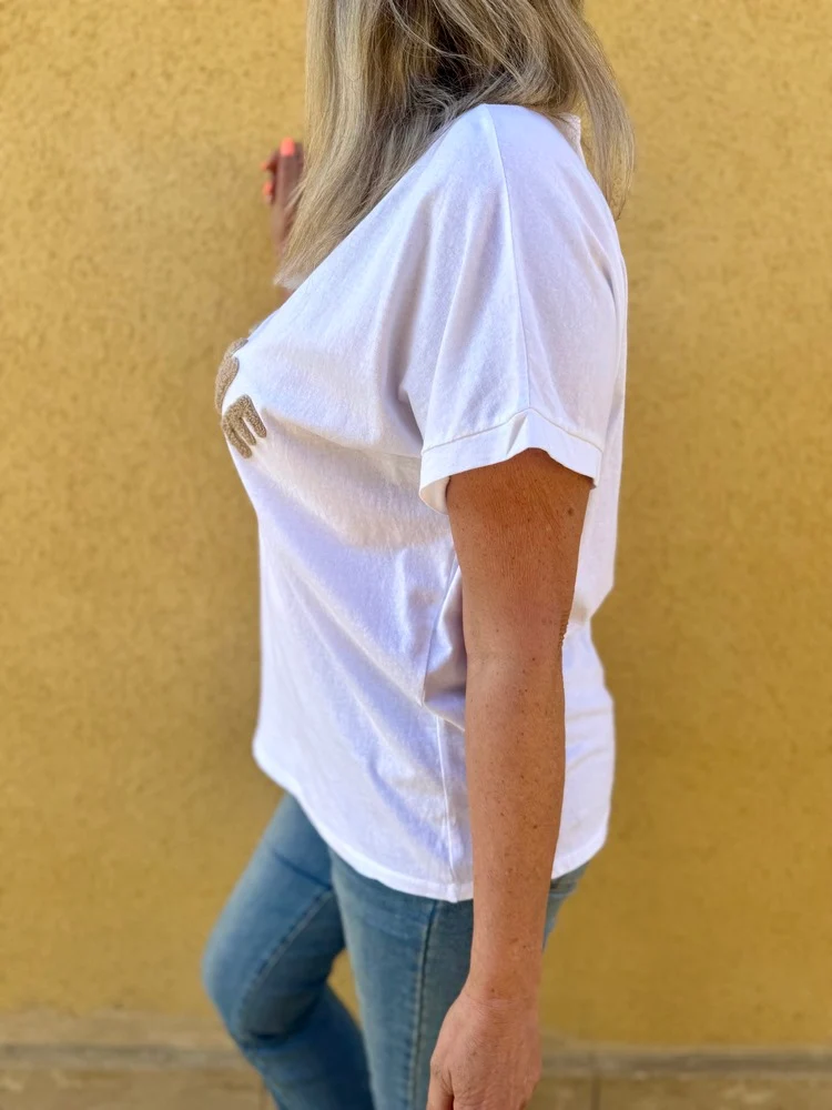 Teeshirt loose Bohème beige