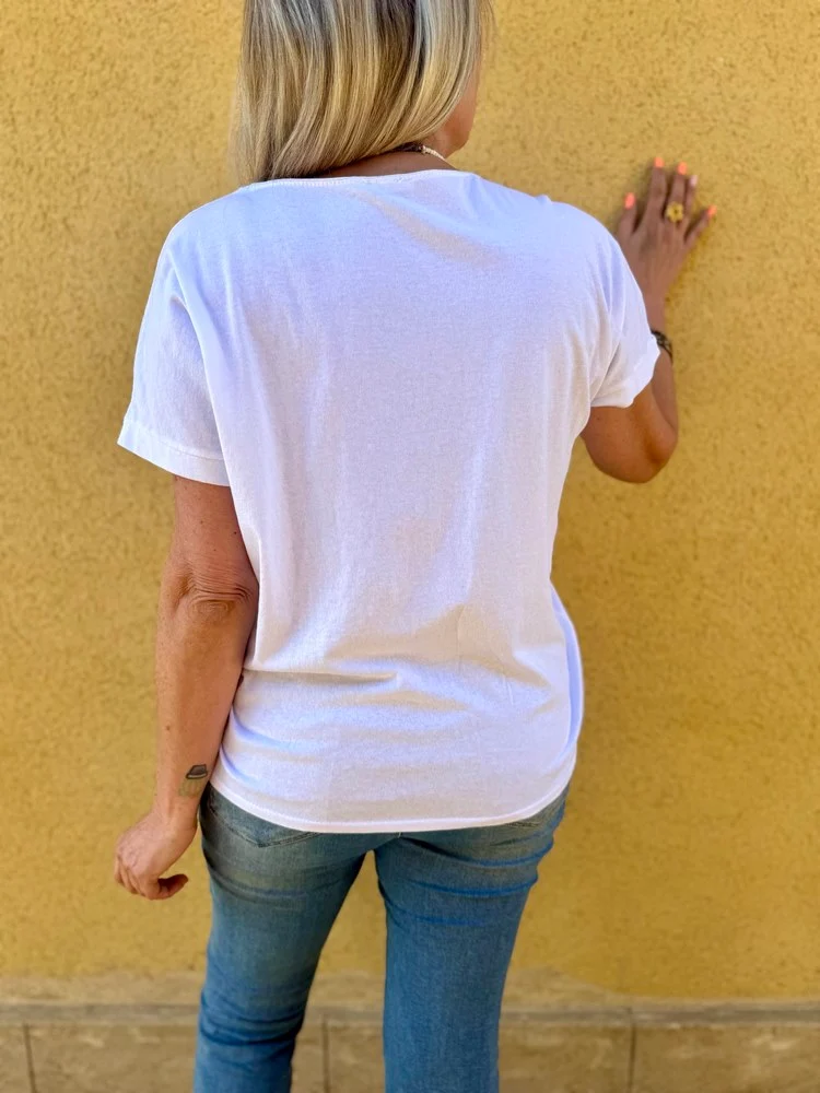 Teeshirt loose Bohème beige