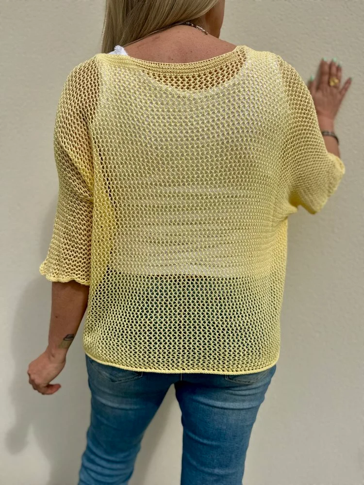 Pull ajouré Etoile jaune