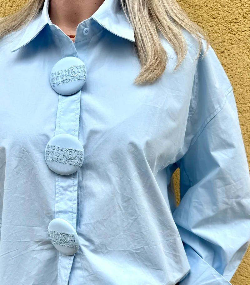 Chemise méga loose Lily bleu ciel