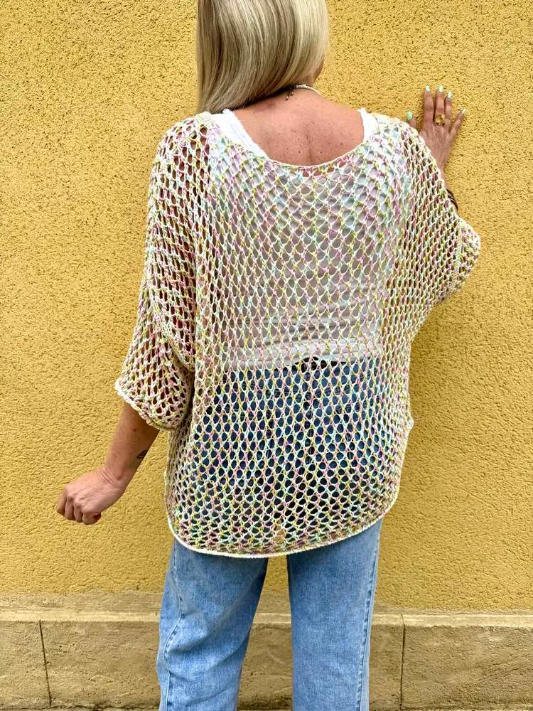 Pull ajouré Aurélio tons pastels