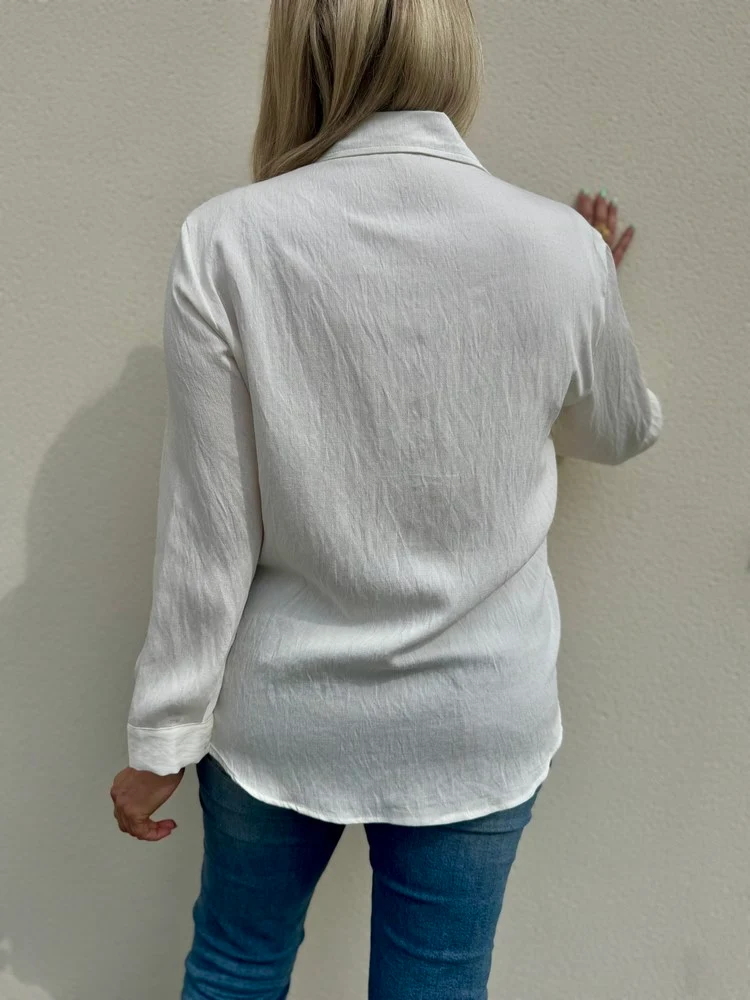 Chemise brodée Ambre crème