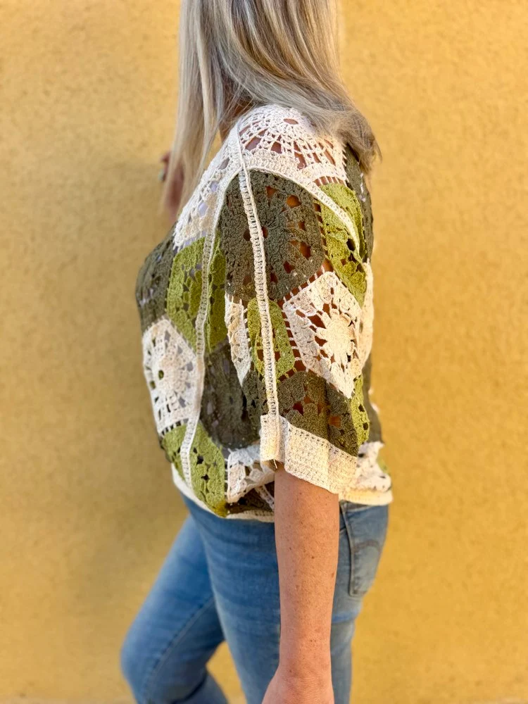 Gilet au crochet Christopher kaki