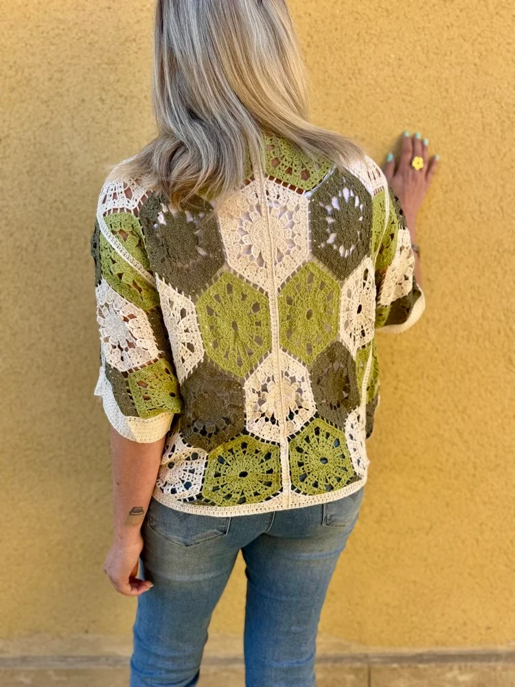 Gilet au crochet Christopher kaki