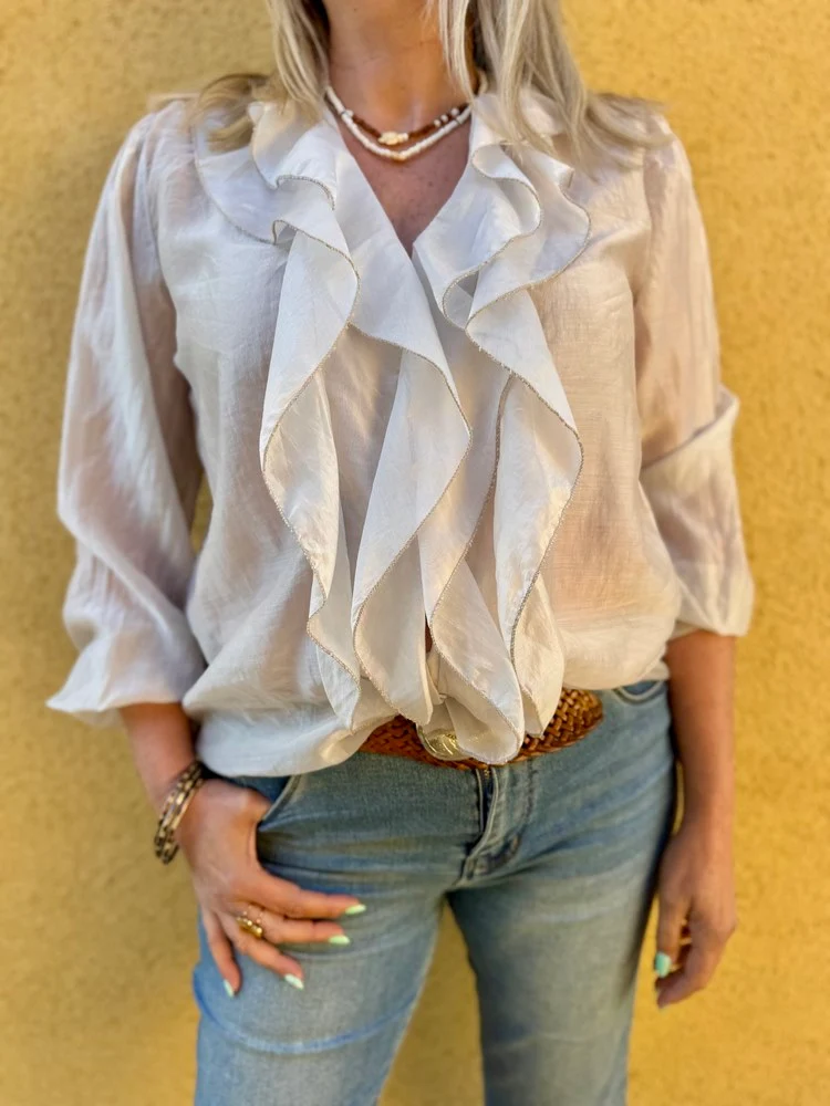 Chemise fluide Elisa beige/taupe