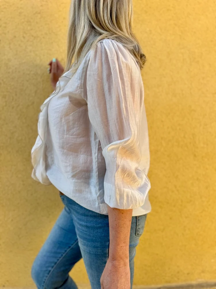Chemise fluide Elisa beige/taupe