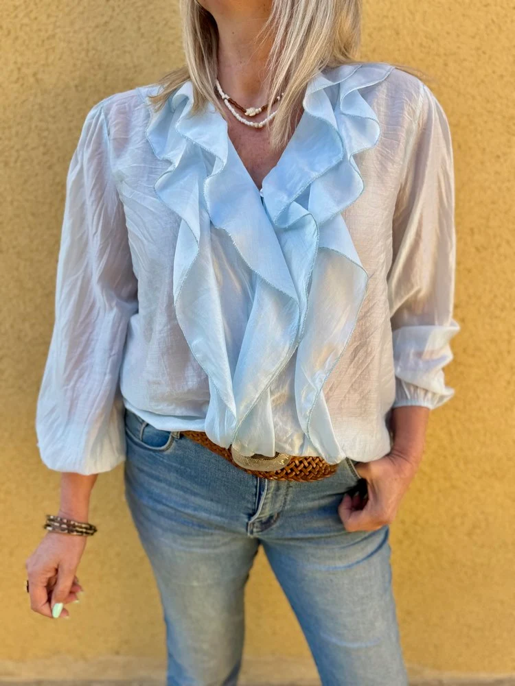 Chemise fluide Elisa bleu ciel