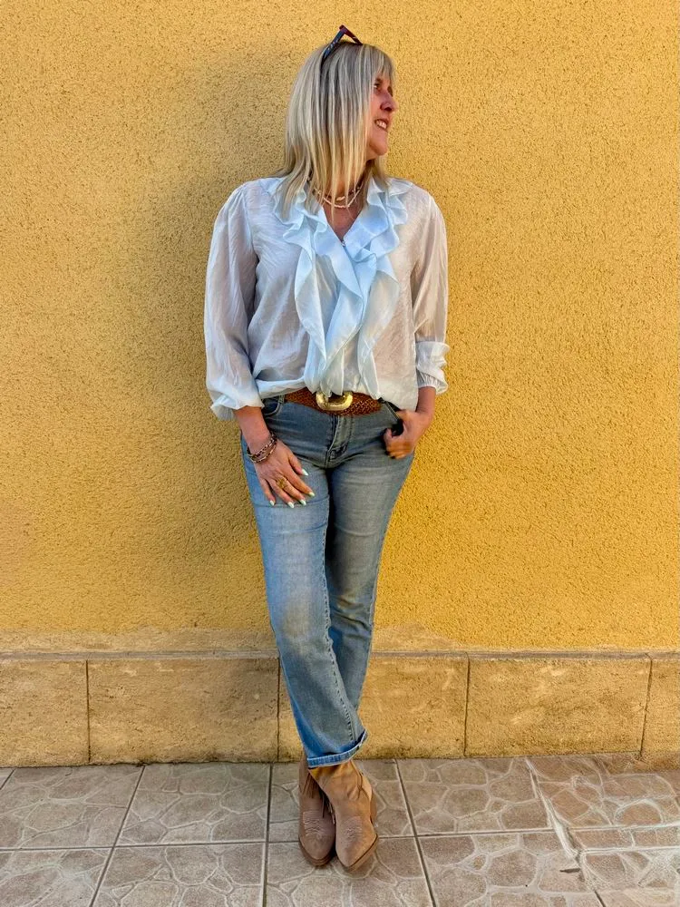 Chemise fluide Elisa bleu ciel