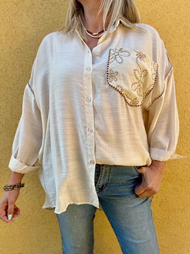 Chemise méga loose Sophie crème