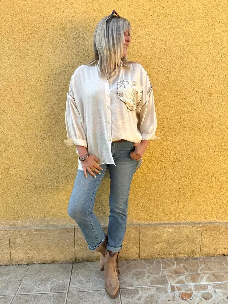 Chemise méga loose Sophie crème