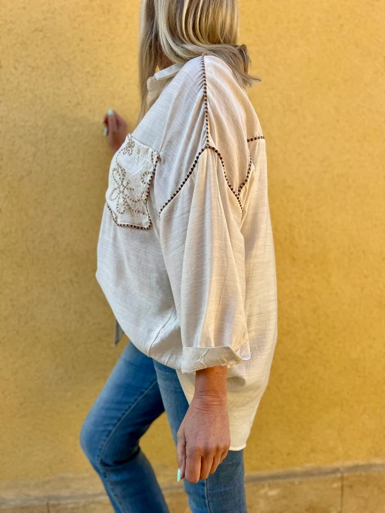 Chemise méga loose Sophie crème