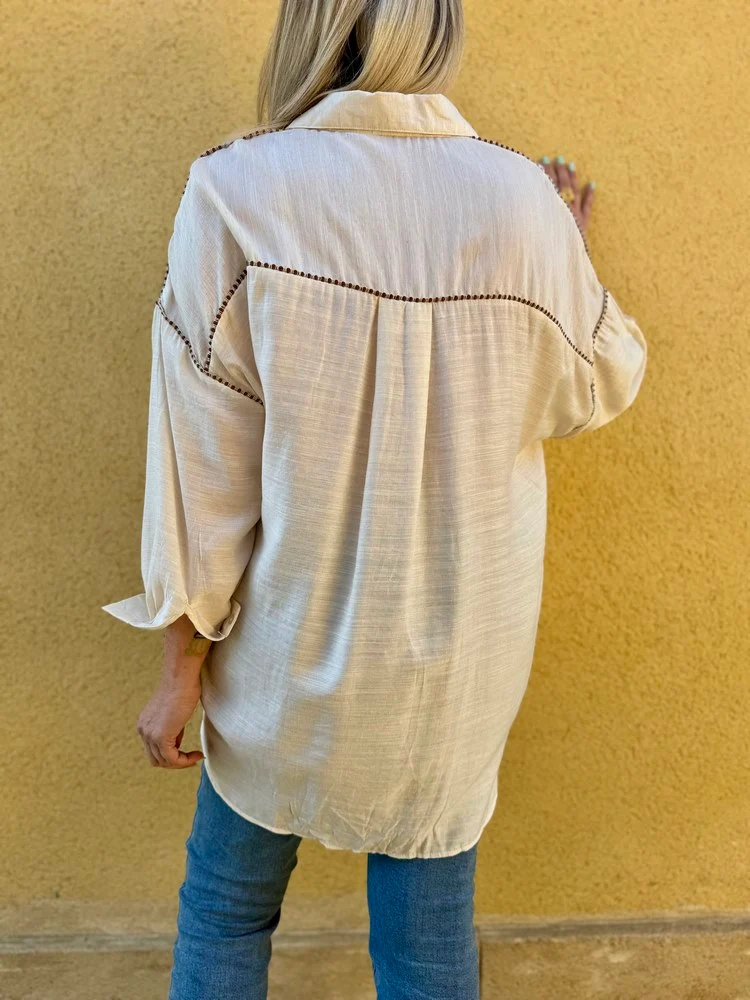 Chemise méga loose Sophie crème