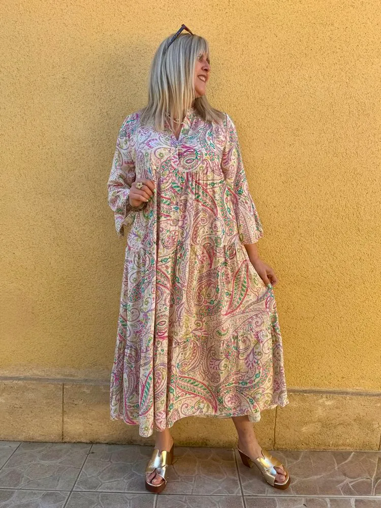 Robe bohème Suzana beige