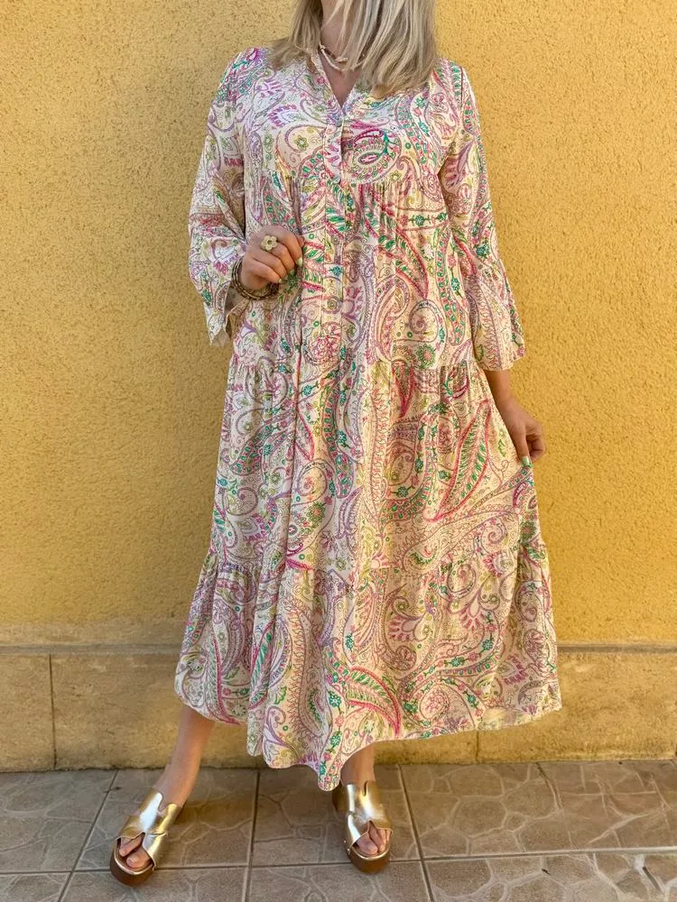 Robe bohème Suzana beige
