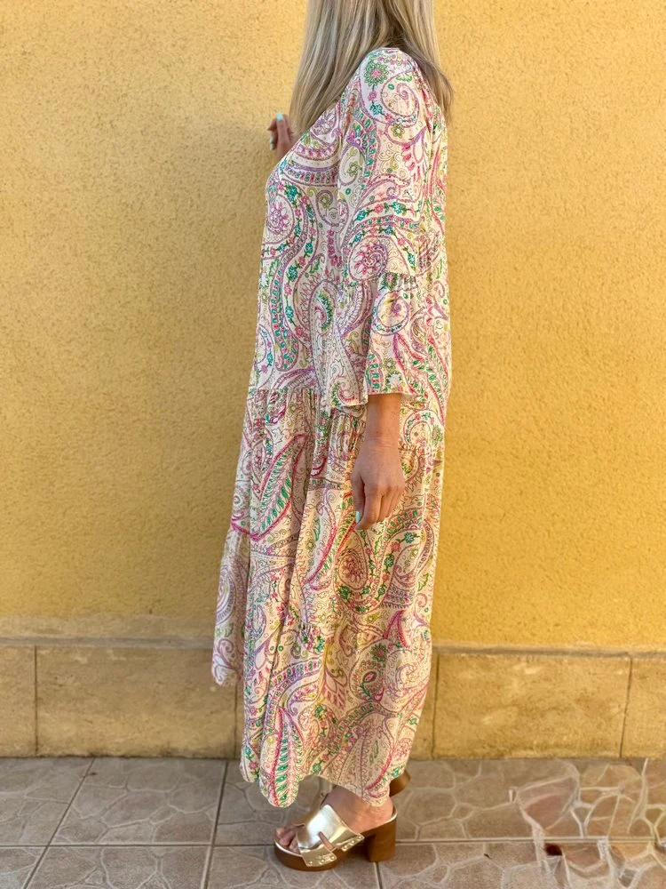 Robe bohème Suzana beige
