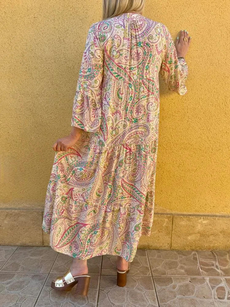 Robe bohème Suzana beige