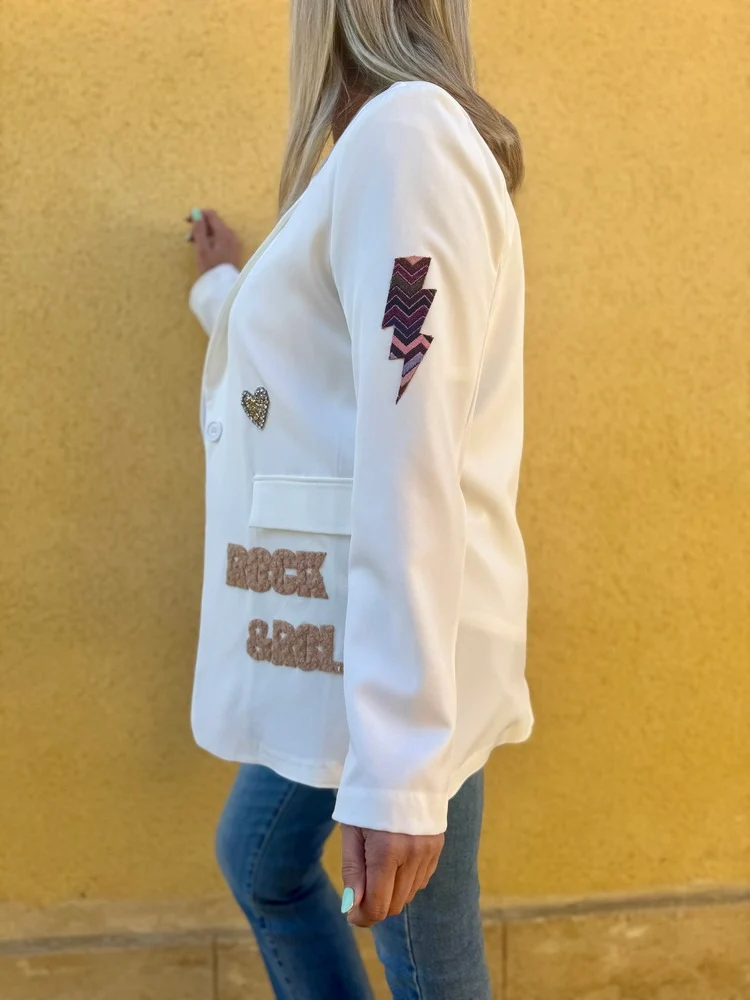 Veste tailleur Rock&Roll blanc