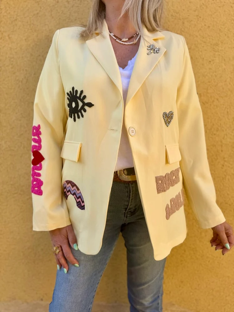 Veste tailleur Rock&Roll jaune