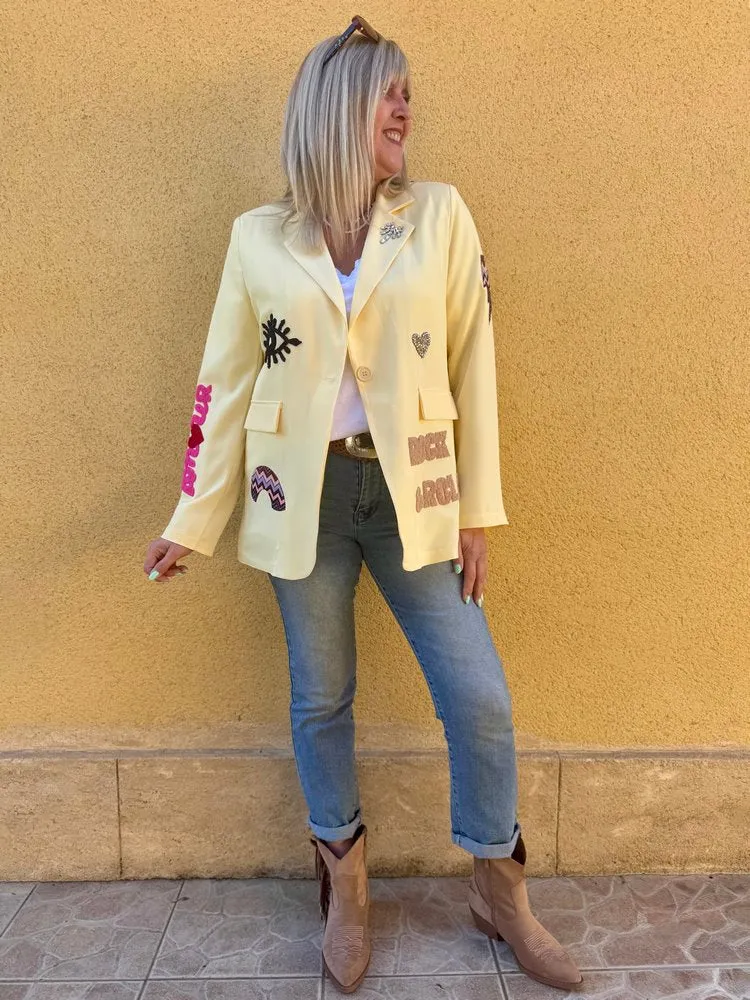 Veste tailleur Rock&Roll jaune