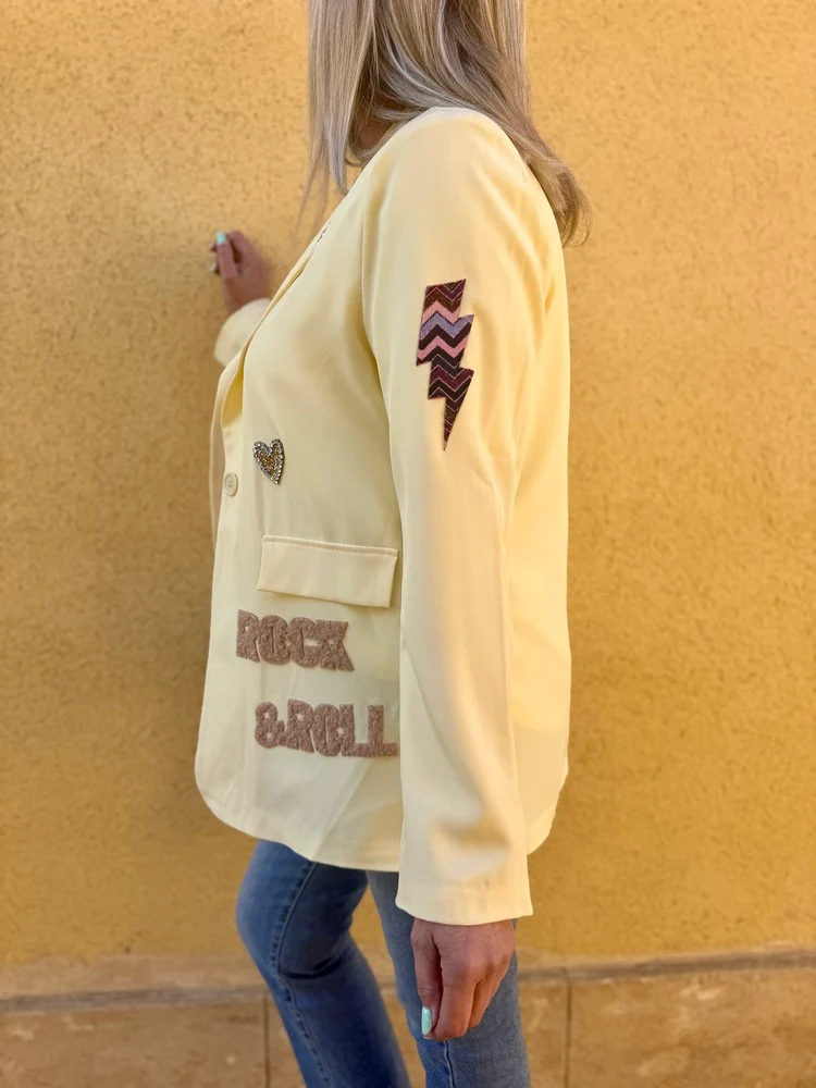 Veste tailleur Rock&Roll jaune