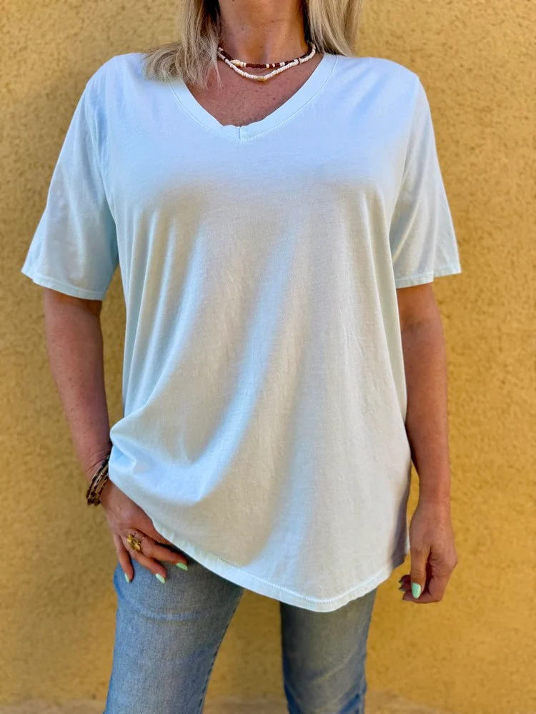 Teeshirt méga loose Rolando vert d'eau