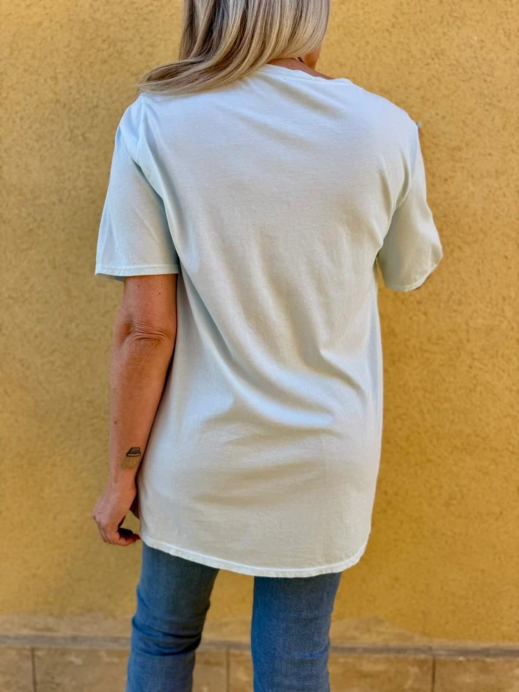 Teeshirt méga loose Rolando vert d'eau