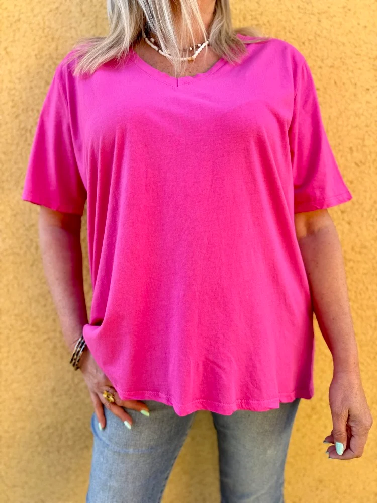 Teeshirt méga loose Rolando fuchsia
