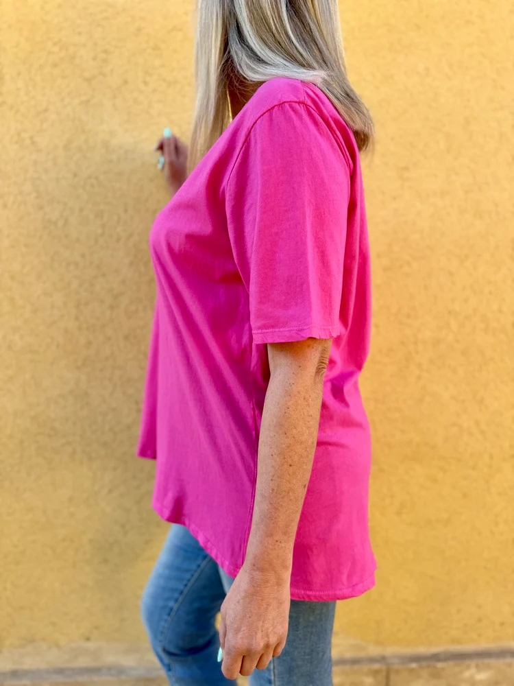 Teeshirt méga loose Rolando fuchsia