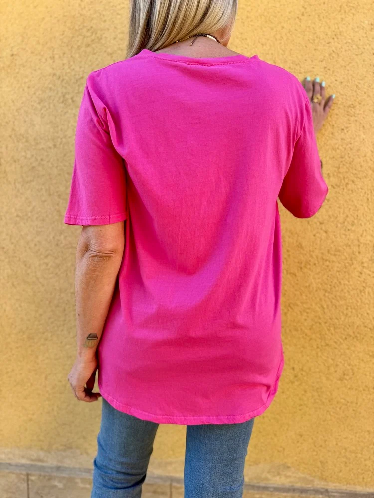 Teeshirt méga loose Rolando fuchsia