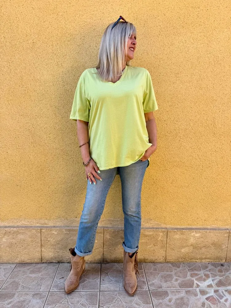 Teeshirt méga loose Rolando anis