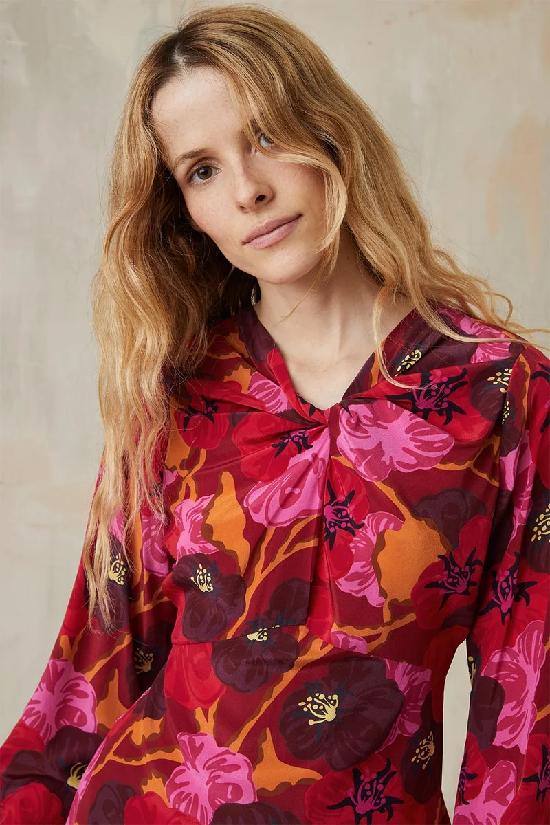 Robe Hera en soie Pomodoro