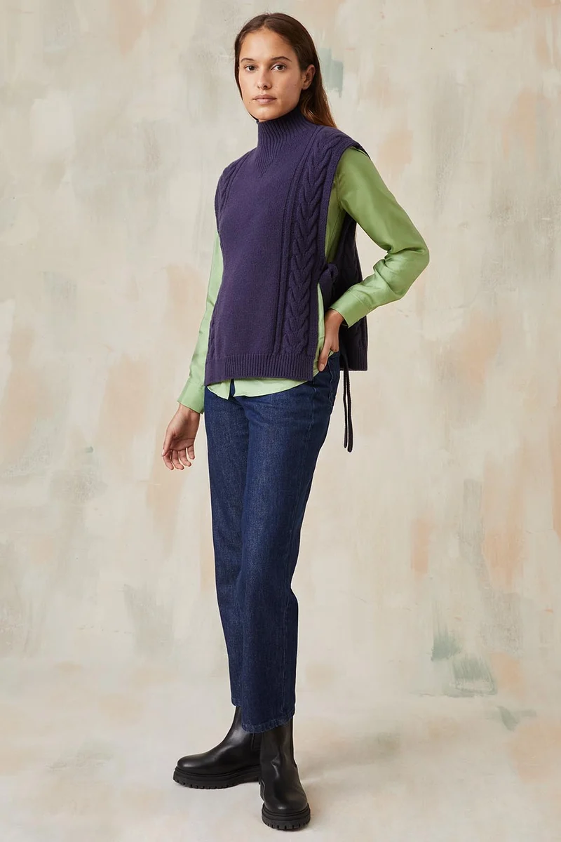 Pull sans manches Bleu profond