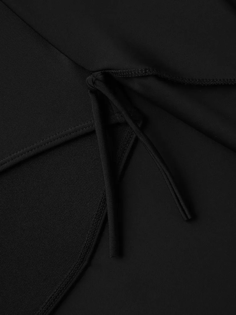 Anti-Float Ties Webbed Split Hem Swim Dress