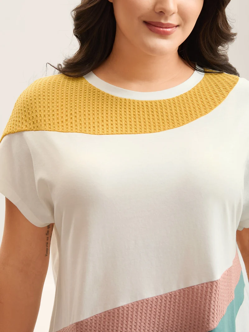 Color Block Round Neck T-Shirt