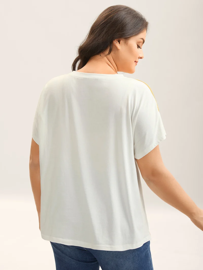 Color Block Round Neck T-Shirt