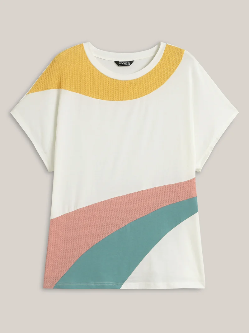 Color Block Round Neck T-Shirt